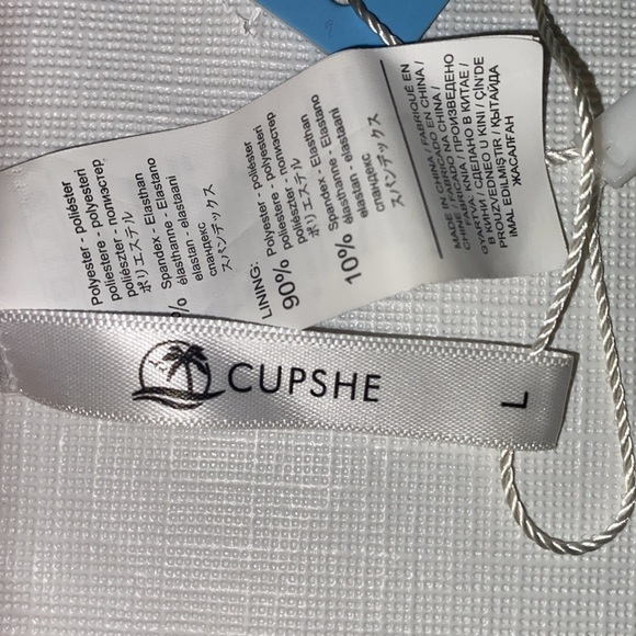 NWT Cupshe Golden mustard Yellow textured Bikini Set Size Large Bathing Suit - Picture 7 of 9